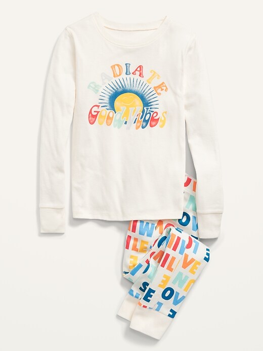 View large product image 2 of 3. Gender-Neutral Printed Snug-Fit Pajama Set for Kids