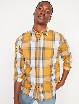 old navy yellow plaid shirt