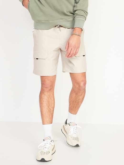 View large product image 1 of 1. StretchTech Water-Repellent Cargo Hike Shorts --9-inch inseam