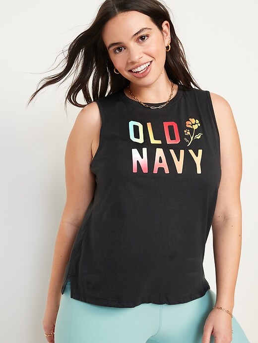 Old Navy EveryWear Sleeveless Logo Graphic T-Shirt for Women. 1