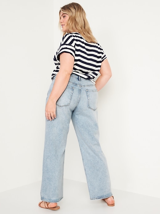 Image number 8 showing, Mid-Rise Ripped Wide-Leg Jeans for Women