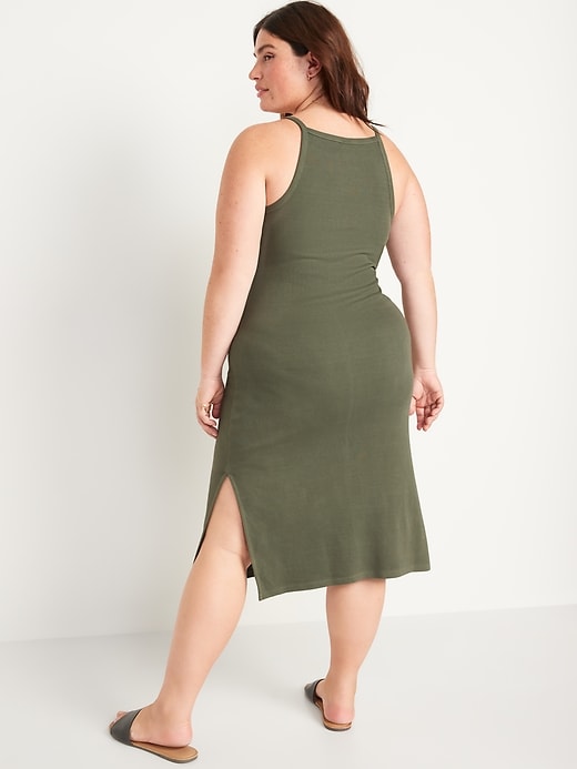 Image number 8 showing, Fitted Rib-Knit Midi Cami Dress