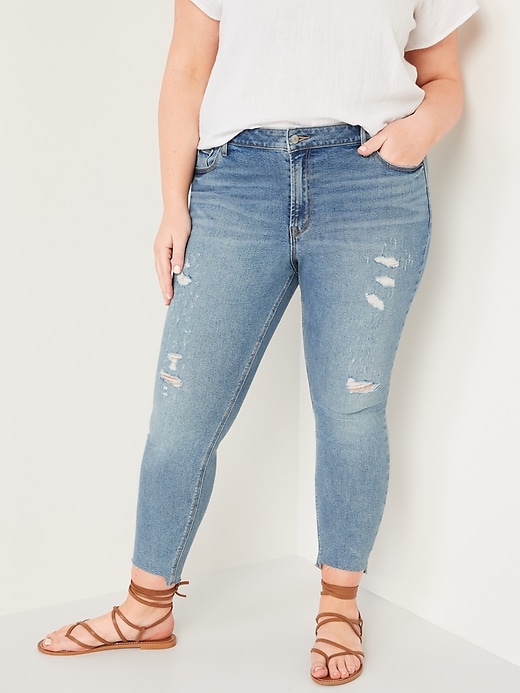 Image number 7 showing, Mid-Rise Rockstar Super-Skinny Ripped Cut-Off Ankle Jeans