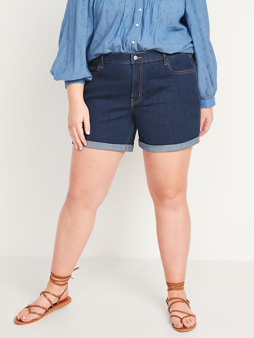 Image number 7 showing, Mid-Rise Wow Jean Shorts -- 5-inch inseam