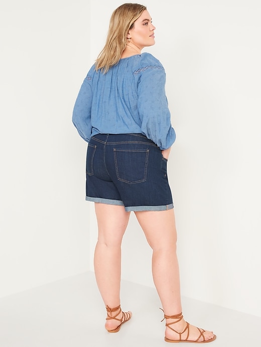 Image number 8 showing, Mid-Rise Wow Jean Shorts -- 5-inch inseam