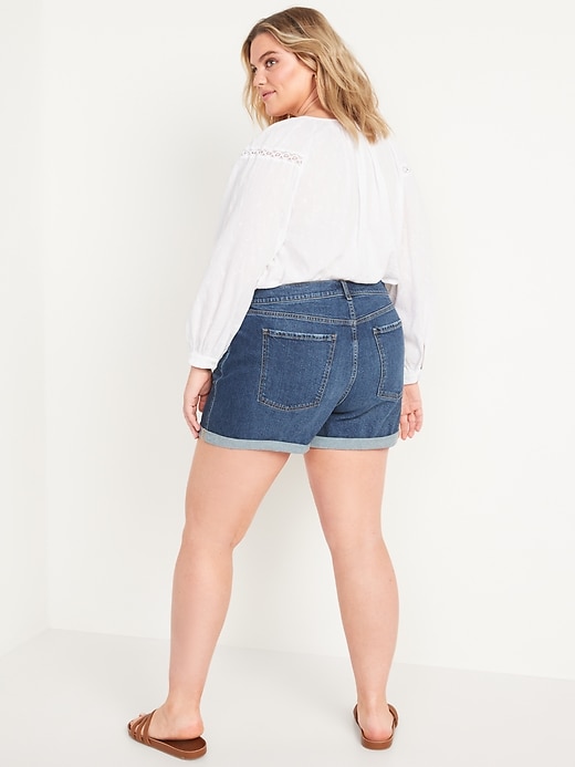 Image number 8 showing, Mid-Rise Jean Boyfriend Shorts for Women -- 3-inch inseam