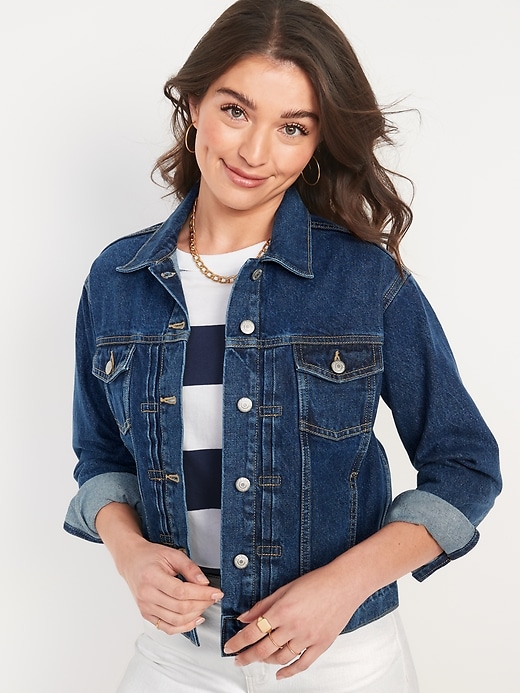Old Navy Classic Non-Stretch Jean Jacket for Women. 1