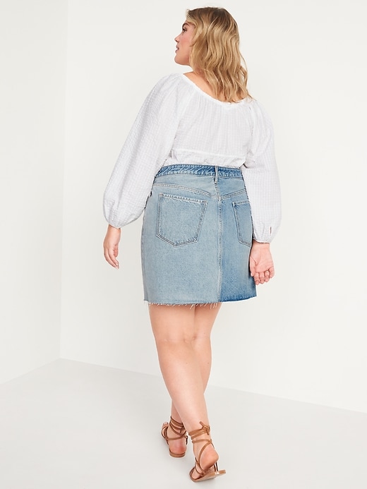 Image number 8 showing, Higher High-Waisted Button-Fly O.G. Straight Non-Stretch Mini Cut-Off Jean Skirt for Women