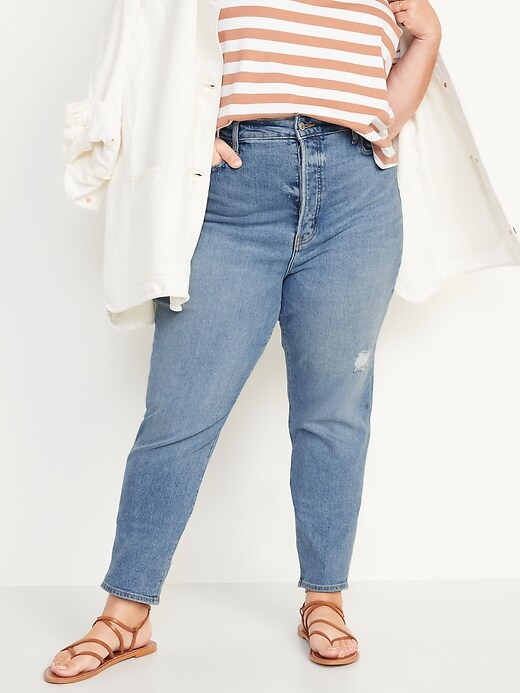 Image number 7 showing, Higher High-Waisted Button-Fly O.G. Straight Jeans for Women