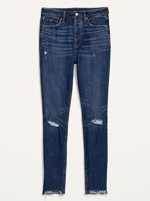 Image number 4 showing, Extra High-Waisted Button-Fly Ripped Pop Icon Skinny Jeans for Women