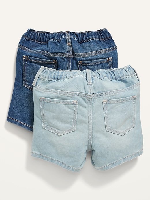 View large product image 2 of 2. Unisex Pull-On Jean Shorts 2-Pack for Toddler