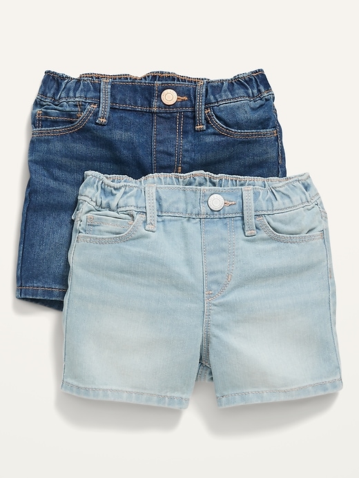 View large product image 1 of 2. Unisex Pull-On Jean Shorts 2-Pack for Toddler