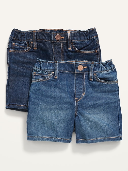 View large product image 1 of 1. Unisex Pull-On Jean Shorts 2-Pack for Toddler