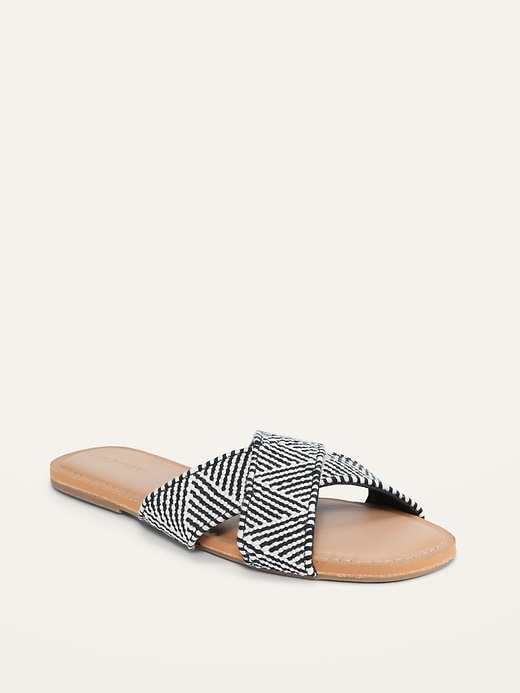 Image number 1 showing, Woven-Textured Crisscross Sandals for Women