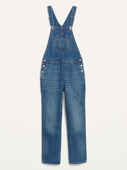 Image number 4 showing, Slouchy Straight Non-Stretch Workwear Jean Overalls for Women