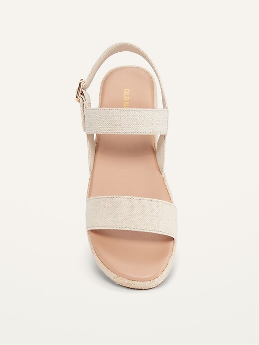 Image number 3 showing, Linen-Blend Platform Sandals for Women