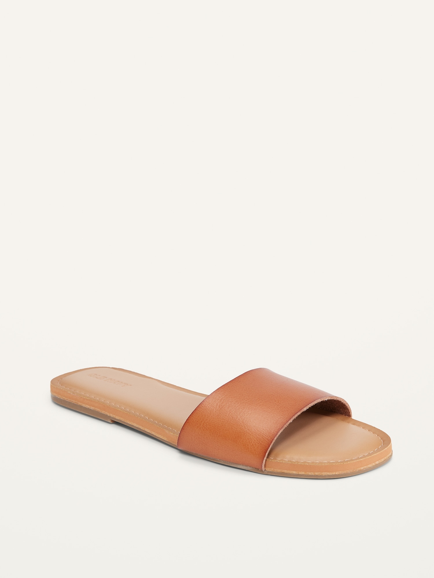 Faux Leather Slide Sandals for Women Old Navy