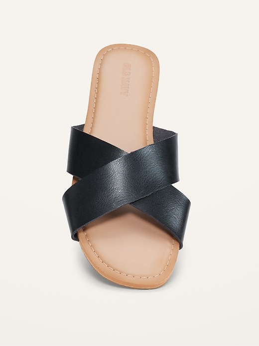 Criss-Cross Faux-Leather Sandals for Women