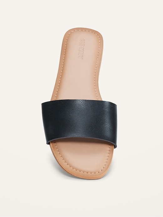 Image number 2 showing, Faux-Leather Slide Sandals