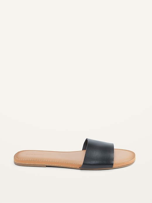Image number 4 showing, Faux-Leather Slide Sandals