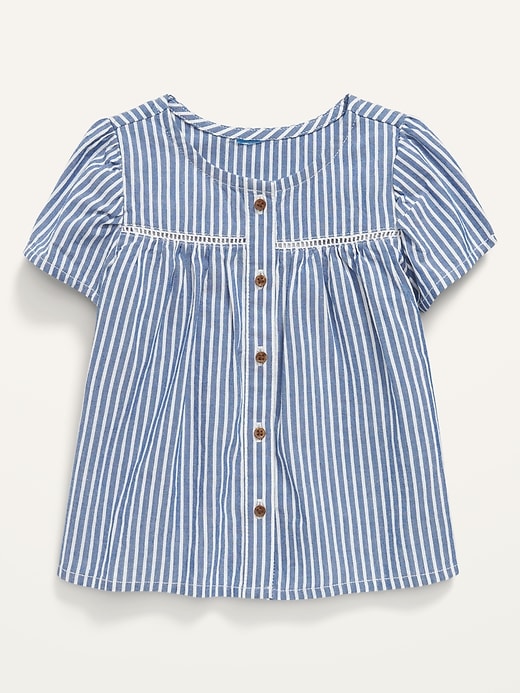 View large product image 1 of 2. Short-Sleeve Striped Button-Front Top for Baby