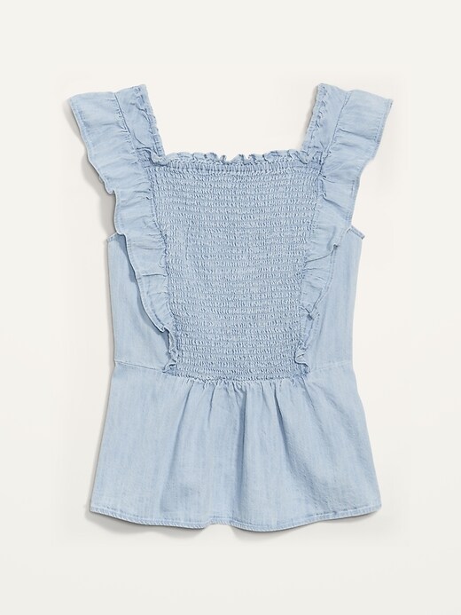 Image number 4 showing, Smocked Ruffle Jean Top for Women