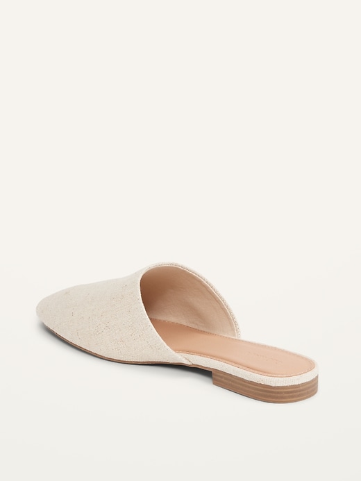 Image number 4 showing, Linen-Blend Pointy-Toe Mule Flats for Women