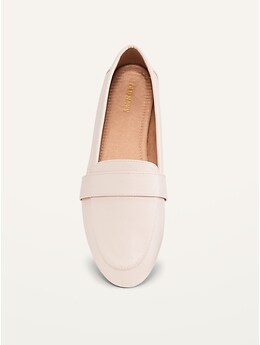 Faux-Leather Pointed-Toe Loafer Shoes 