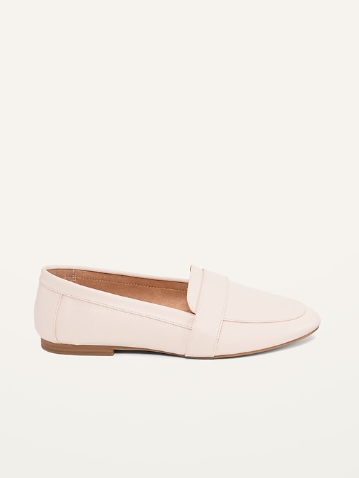 Faux-Leather Pointed-Toe Loafer Shoes 