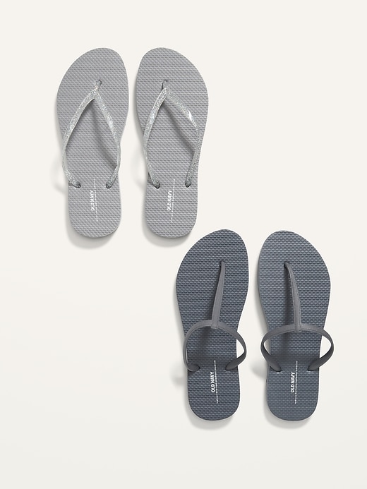 View large product image 1 of 1. Flip-Flop/T-Strap Sandals Variety 2-Pack (Partially Plant-Based)