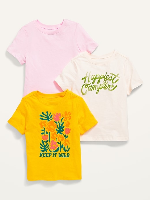 View large product image 1 of 2. Unisex Short-Sleeve T-Shirt 3-Pack for Toddler