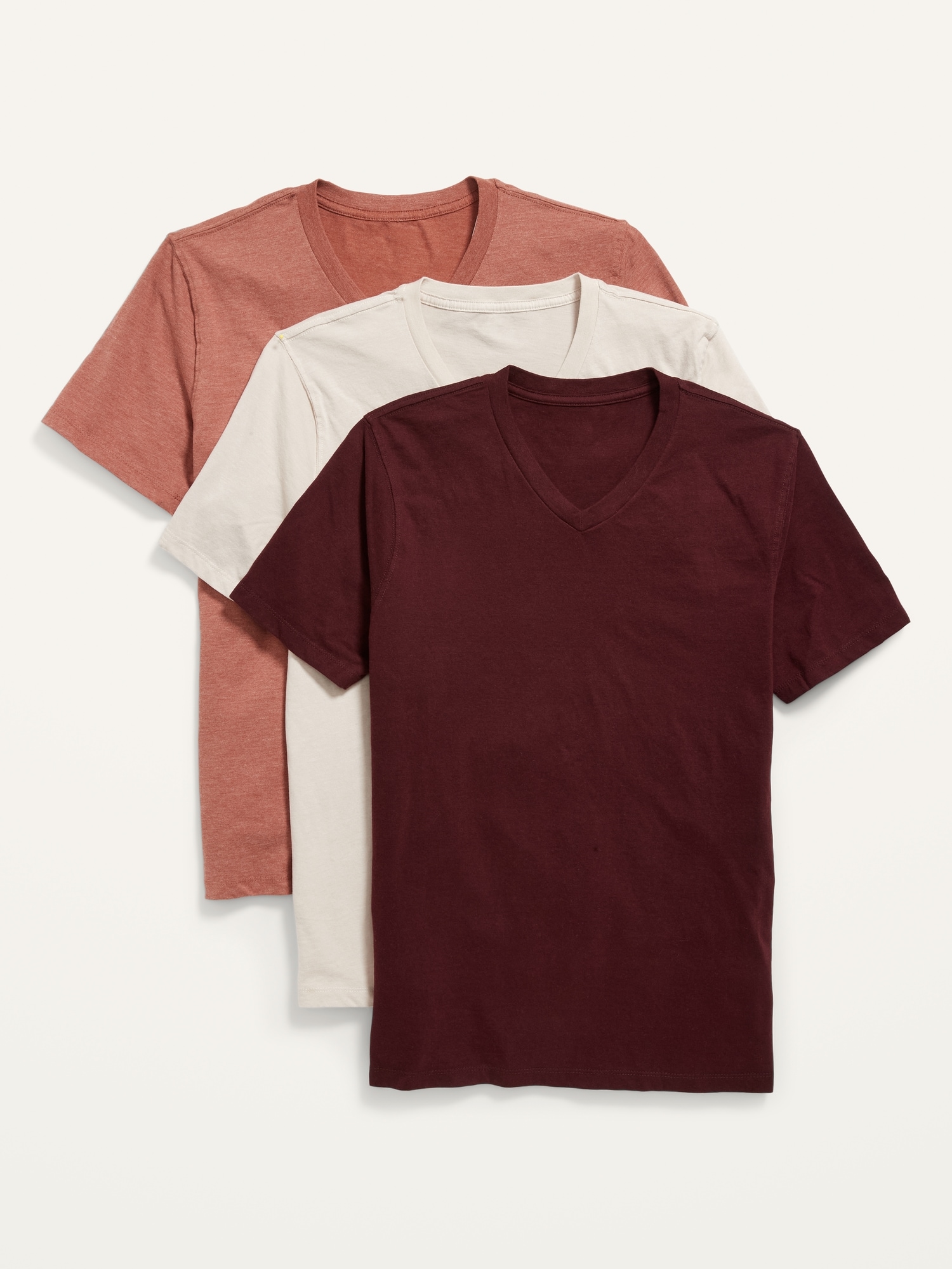 Old Navy Soft-Washed V-Neck T-Shirt 3-Pack for Men orange. 1