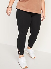 View large product image 7 of 8. High-Waisted Double-Knot Ankle Leggings For Women