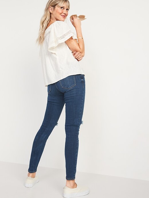 Image number 2 showing, Mid-Rise Distressed Rockstar Super Skinny Jeans for Women