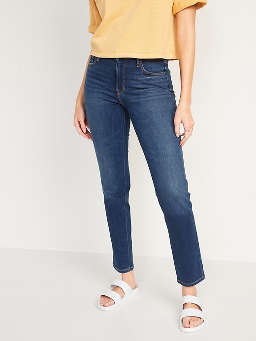 High-Waisted Power Slim Straight Jeans | Old Navy