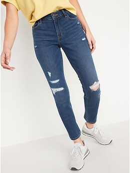 old navy mid rise power slim straight