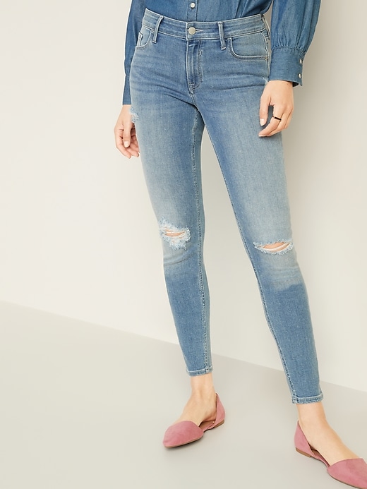Image number 6 showing, Mid-Rise Distressed Rockstar Super Skinny Jeans for Women