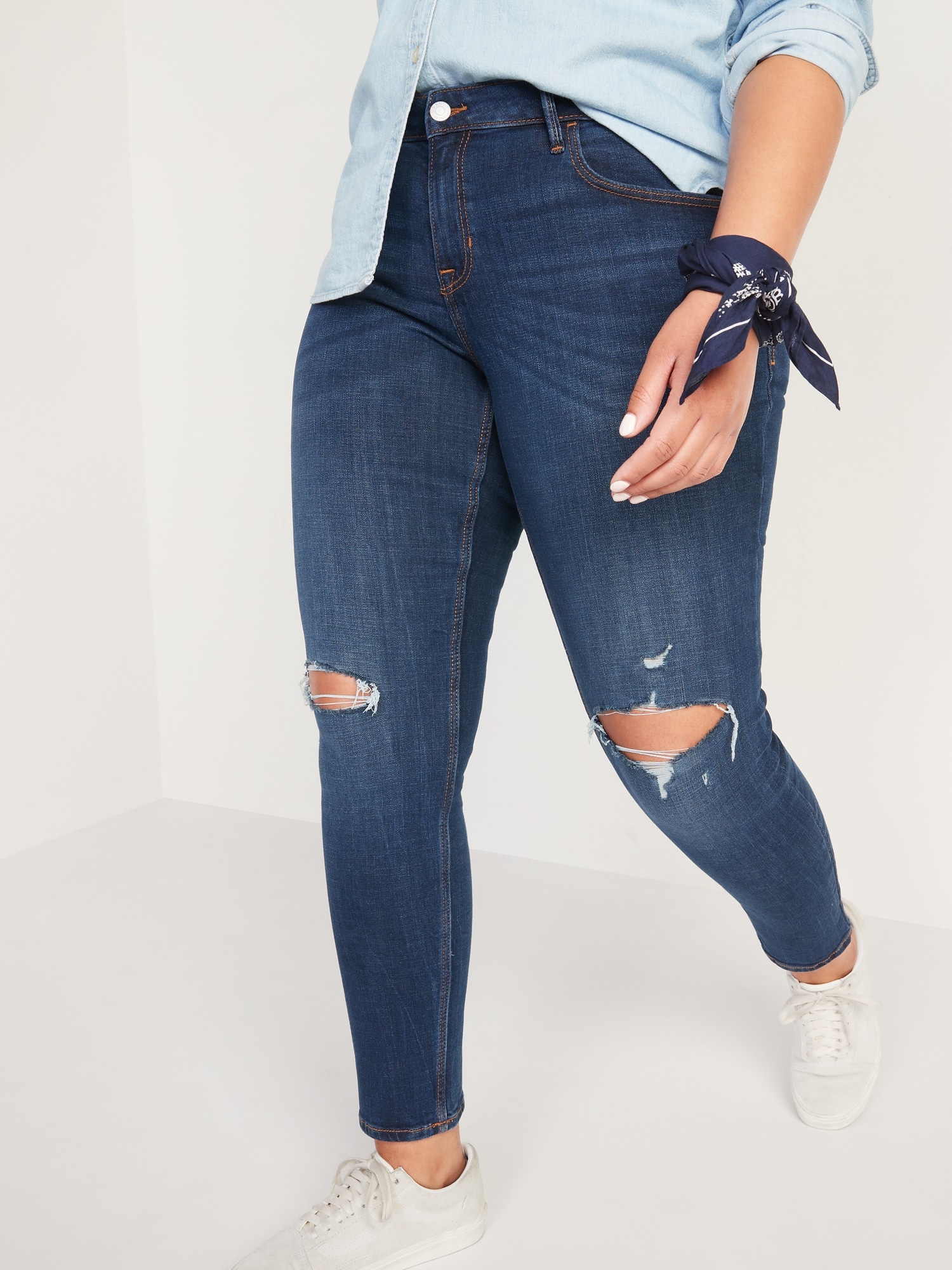 mid rise distressed rockstar super skinny jeans