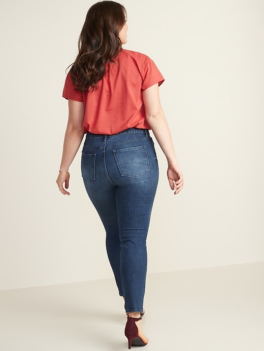 Image number 7 showing, High-Waisted Distressed Power Slim Straight Ankle Jeans for Women
