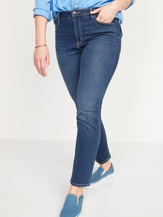Image number 5 showing, High-Waisted Power Slim Straight Jeans