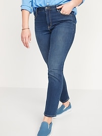 High-Waisted Power Slim Straight Jeans 