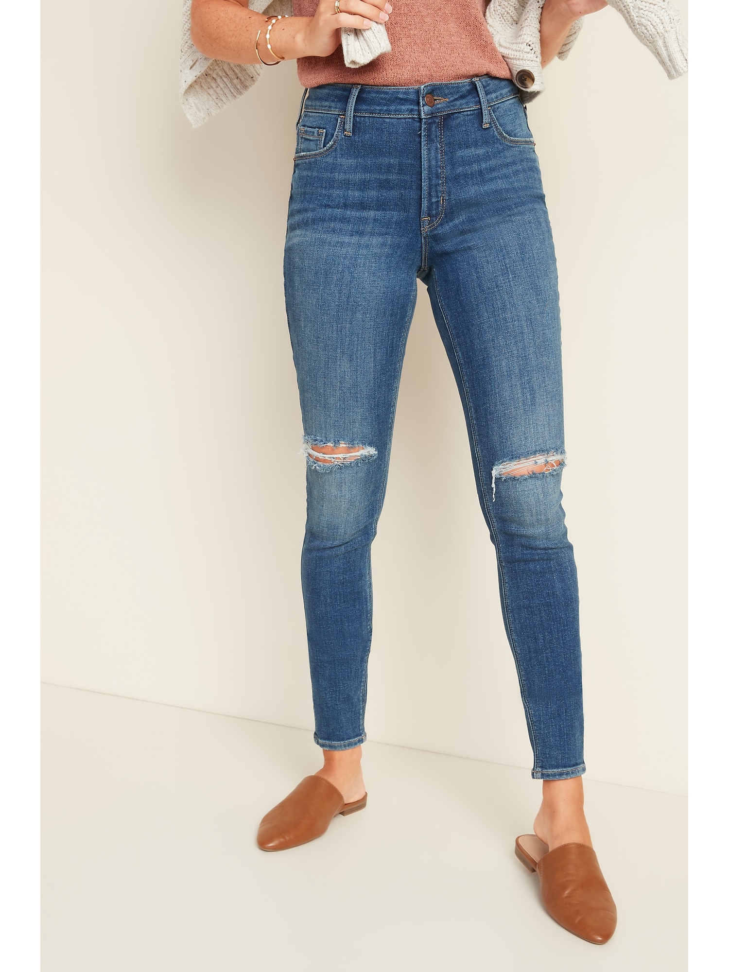 High-Waisted Rockstar Super Skinny Ripped Jeans Old Navy