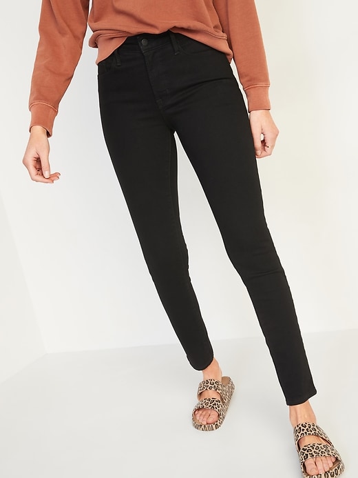 Image number 1 showing, High-Waisted Pop Icon Black Skinny Jeans for Women
