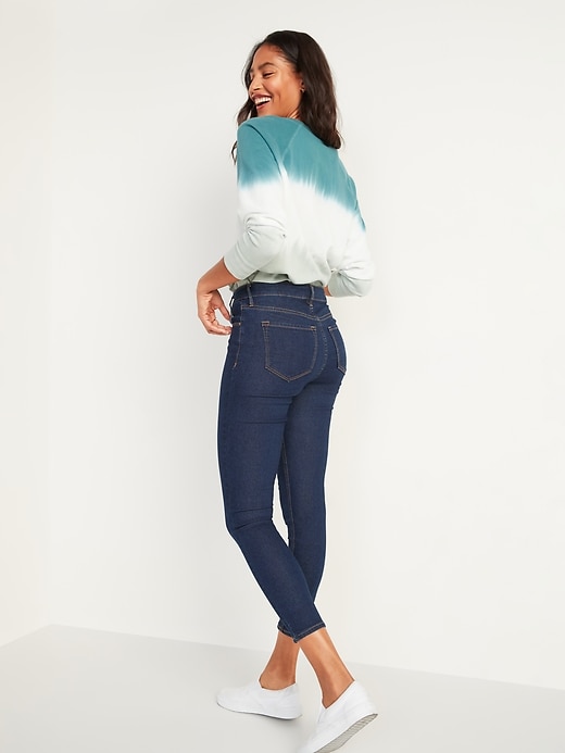 Image number 2 showing, High-Waisted Dark-Wash Super Skinny Ankle Jeans for Women