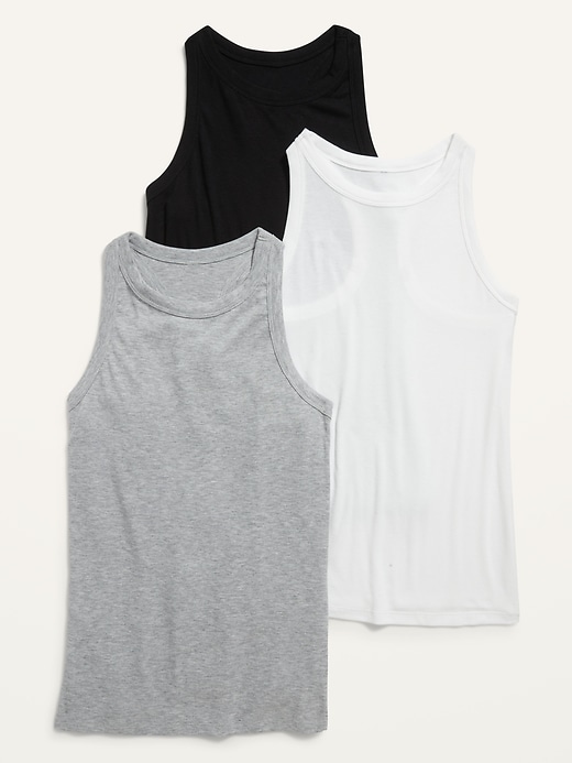Image number 1 showing, UltraLite Rib-Knit Racerback Tank Top 3-Pack for Women