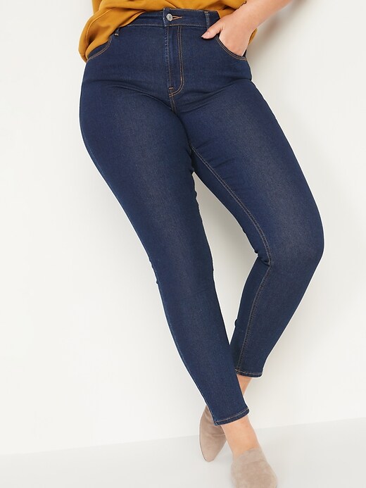 Image number 5 showing, High-Waisted Dark-Wash Super Skinny Ankle Jeans for Women