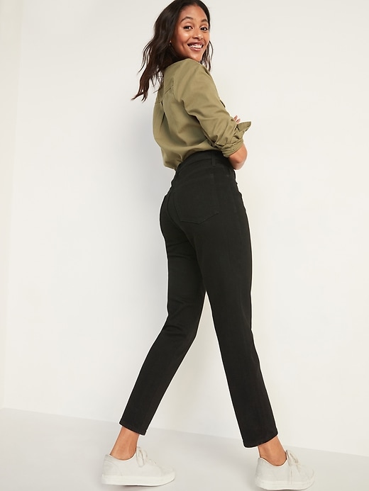 Image number 2 showing, High-Waisted O.G. Straight Black Jeans for Women