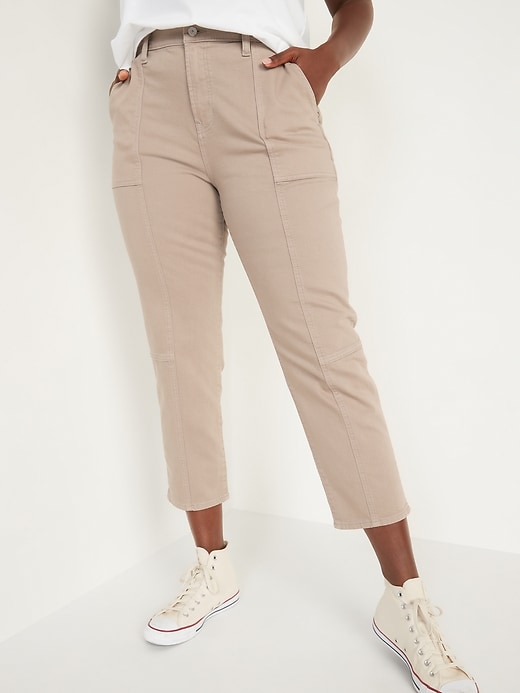 Image number 5 showing, Extra High-Waisted Sky-Hi Straight Pop-Color Utility Jeans