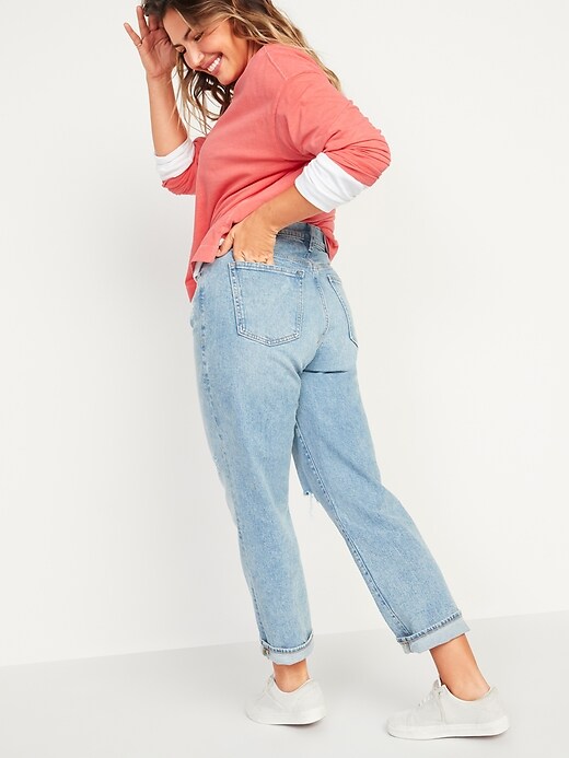 Image number 6 showing, Extra High-Waisted Sky-Hi Straight Button-Fly Ripped Jeans