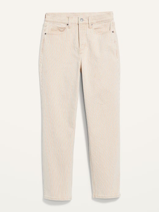 Image number 4 showing, Extra High-Waisted Button-Fly Sky-Hi Straight Striped Jeans for Women
